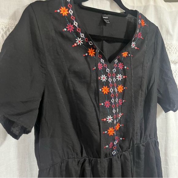 SHEIN Black Tiered Midi Dress - Picture 2 of 6